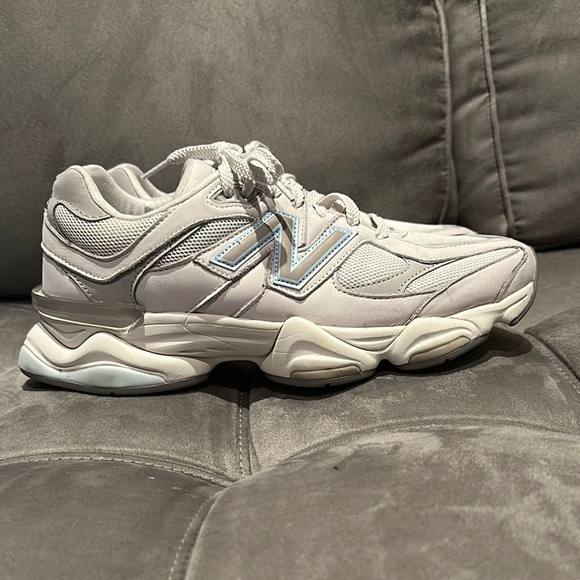 New Balance 9060 Gray and Light Blue Athletic Shoes - Picture 1 of 6